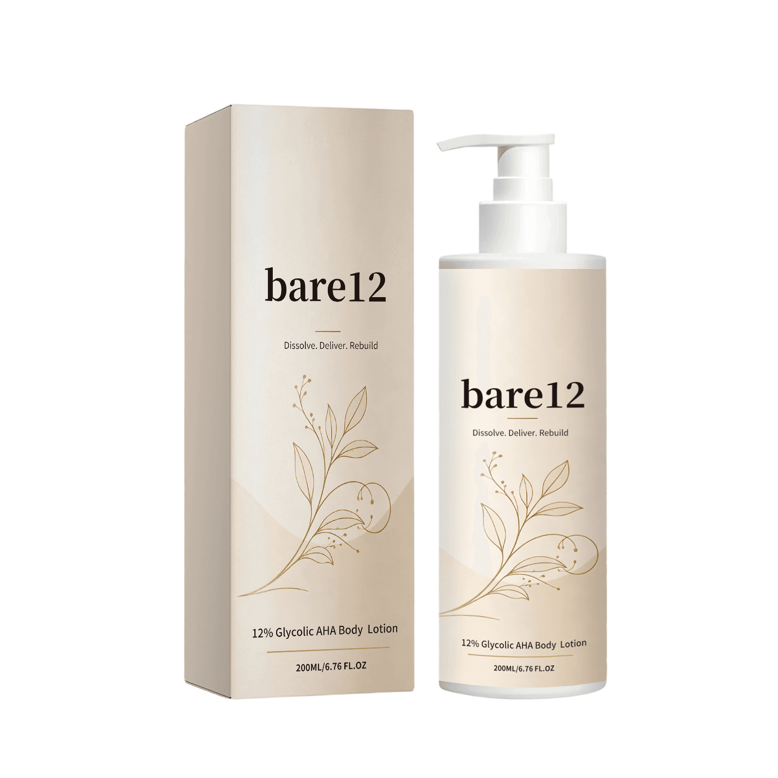 Moisturizing body lotion pump bottle with matching box